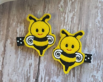 Bee Hair Clip, Bee hair Bow, Honey Bee Hair Clip, Felt Hair Clips, Toddler Hair Clip, Baby HairClip, Bubble Bee Hair Clip, Barrettes