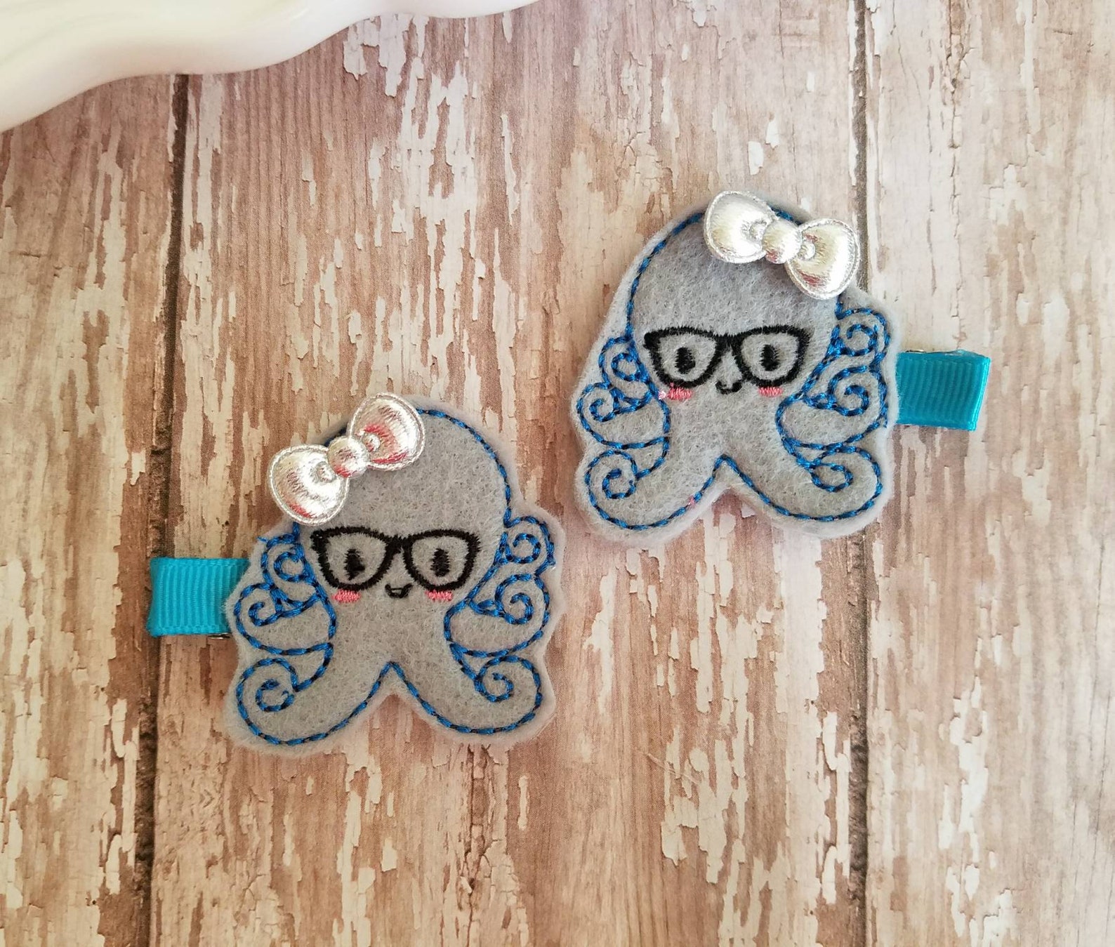 Octopus Hair Clips Octopus Hair Clip Octopus Hair Bow Geeky Etsy