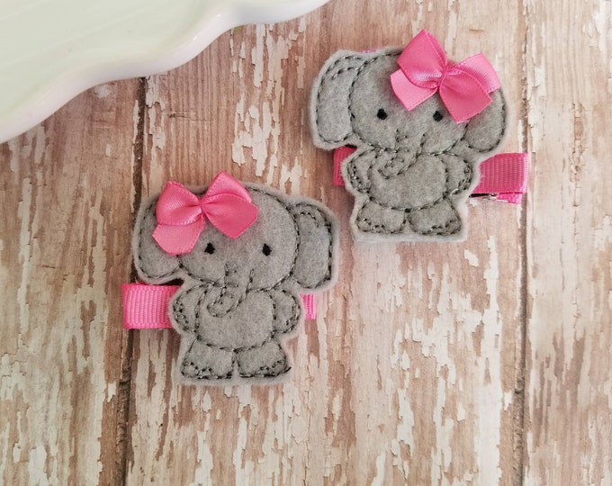 Elephant Hair Clip Elephant Clip Elephant Hair Bow Hair Etsy