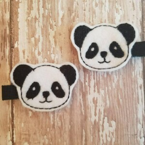 Panda Hair Clip, Panda Hair Bow, Panda Gift, Felt Hair Clips, Hair Clip, Hair Bows, Hair Bow Clip, Barrettes, Todder Gift, Girl Gift