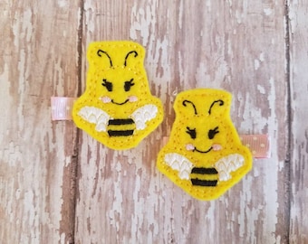 Bee Hair Bow, Bee hair Clip, Honey Bee Hair Clip, Felt Hair Clips, Toddler Hair Clip, Baby HairClip, Bubble Bee Hair Clip, Barrettes