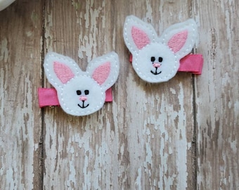 Bunny Hair Clips,  Bunny Feet, Bunny Hair bow, Easter Hair Clip, Easter Bow, Felt Hair Clips, Hair Clippies, Hair Bows, Toddler, Barrettes