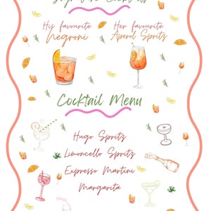 Aperol & Negroni Cocktailkarte