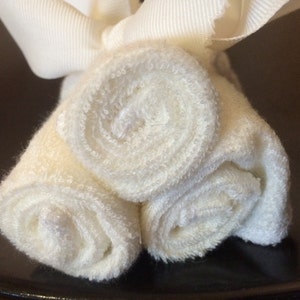 SUPER SOFT Baby Bamboo Washcloths Wipes Handmade Shower Gift Bundle of 3