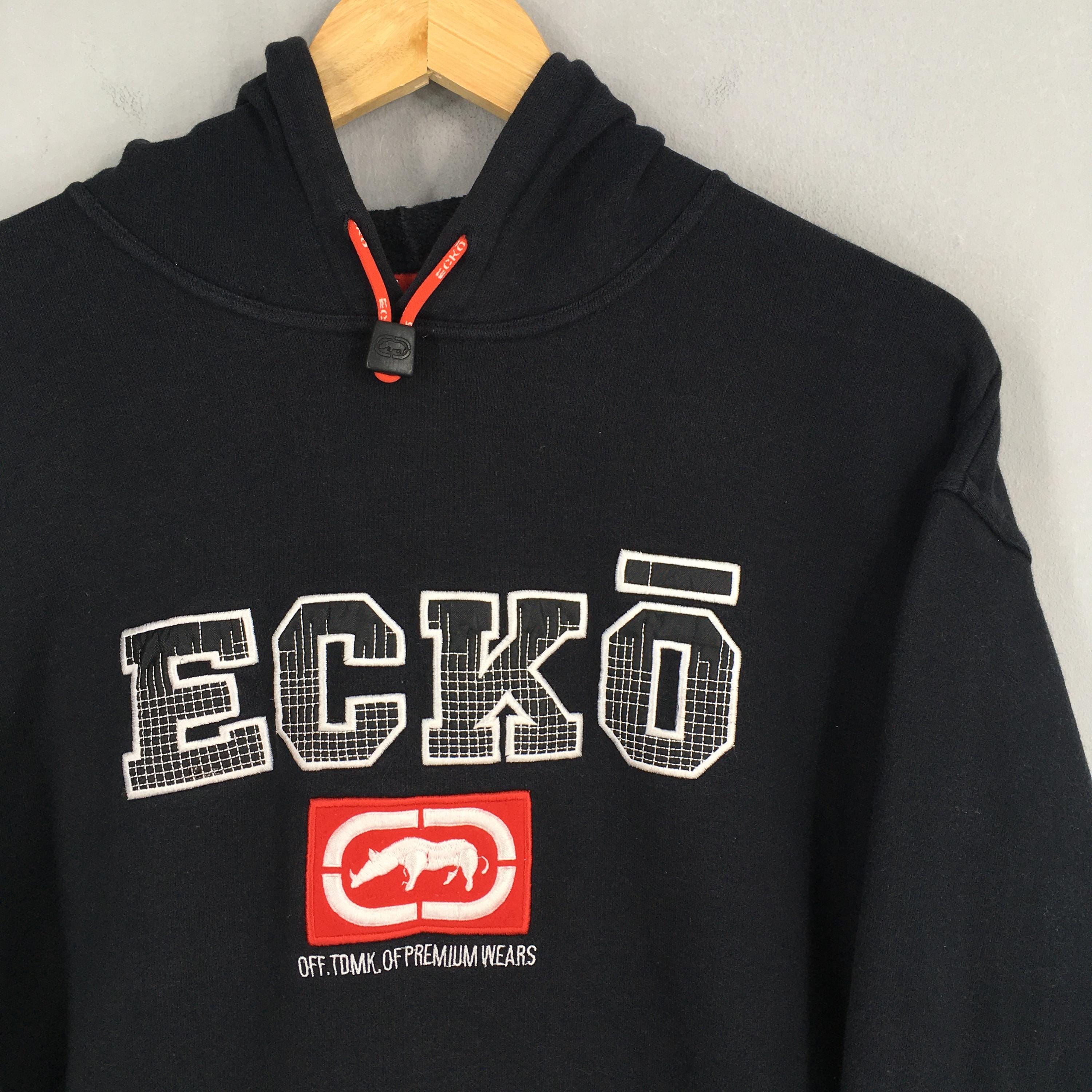 Vintage Ecko Function Black Hoodie Sweatshirt Medium 90s Ecko