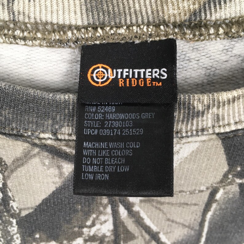 Vintage Outfitters Ridge Mossy Oak Camo Sweatshirt Large Camouflage Real Tree Hunting Crewneck Jumper Mossy Forest Bucks Printed Sweater L image 5