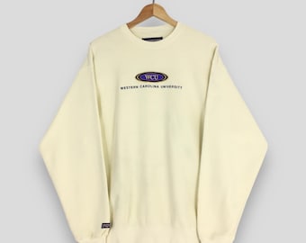 Vintage Western Carolina College Sweatshirt Large WCU Western Carolina University Embroidery Jumper Western Carolina Catamounts Sweater L