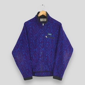 Vintage LL Bean Fleece Azteken Navajo Sweatshirt Medium LL Bean Sportswear Polartec Pullover LL Bean USA Zipper Fleece Native Pattern Pullover M