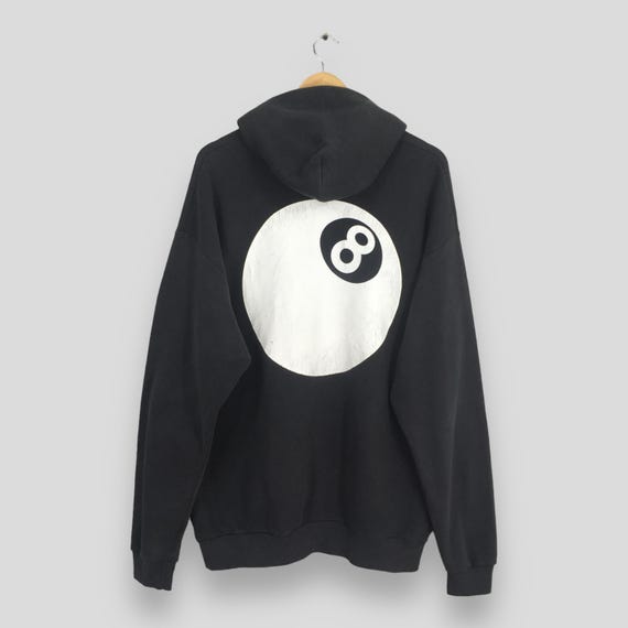 eight ball 8ボール スウェットパーカー フーディ 90s USA Vintage Eight Ball Usa Black Hoodie Sweater Xlarge Eight