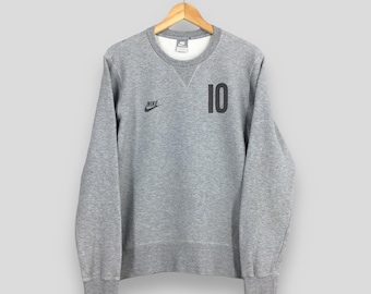 Vintage Y2K Nike Swoosh Gray Sweatshirt Medium Nike Mini Swoosh Embroidered Crewneck Nike Sportswear Pullover Nike Streetwear Sweater Size M