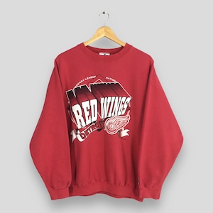 Vintage 90s Detroit Red Wings NHL Sweatshirt Large Detroit Red Wings NHL Crewneck National Hockey League Jumper NHL Detroit Pullover Size L