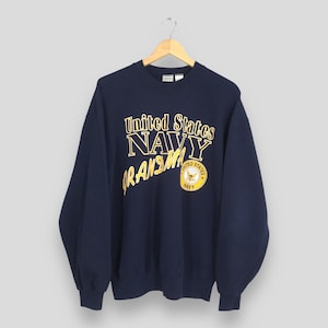 Vintage 90s United States Navy Grandma Sweatshirt Large Navy Usn Logo Printed Crewneck Usn Navy Pullover Graduation Navy Academy Sweater L