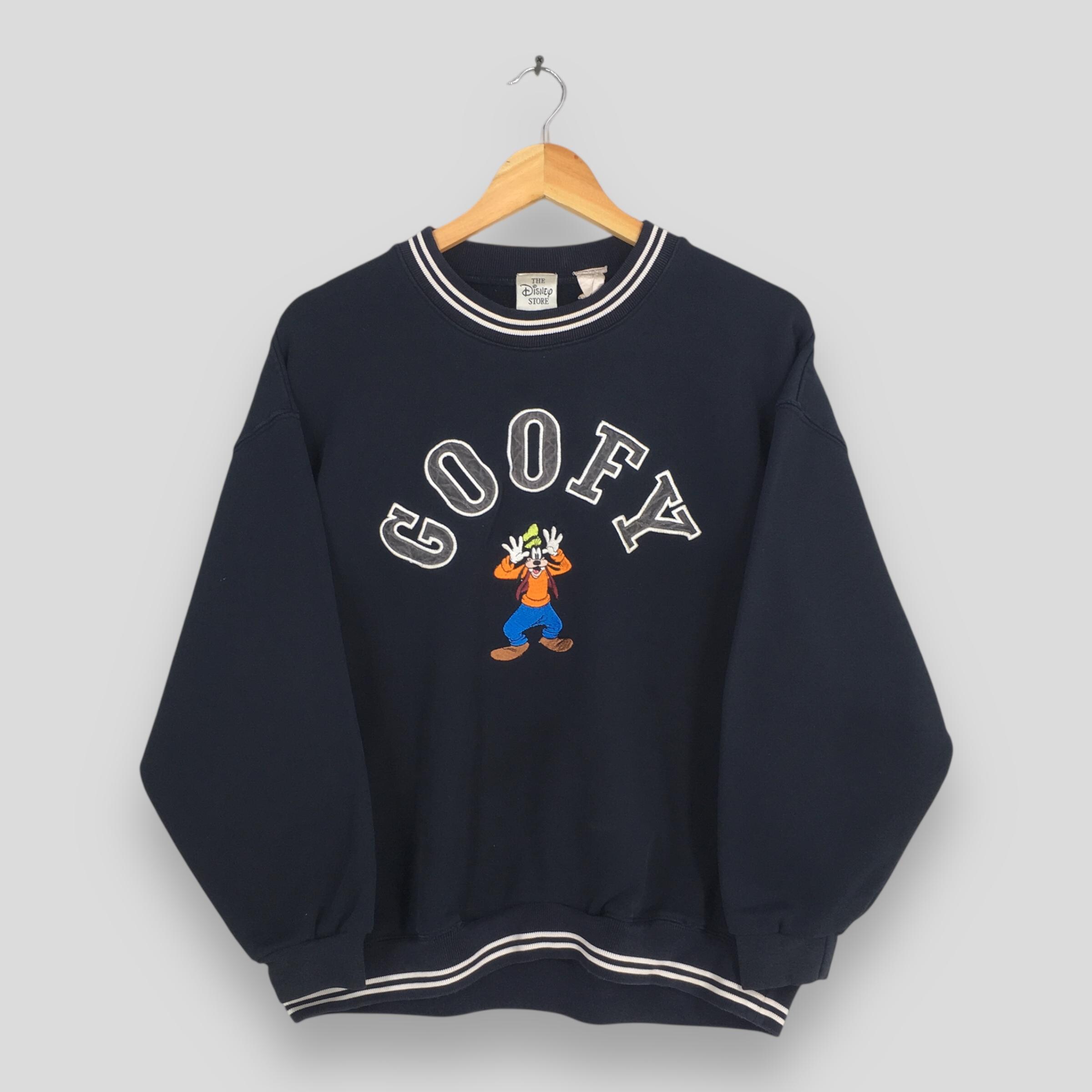 Vintage Goofy Mickey Mouse Disney Black Sweatshirt Large Walt