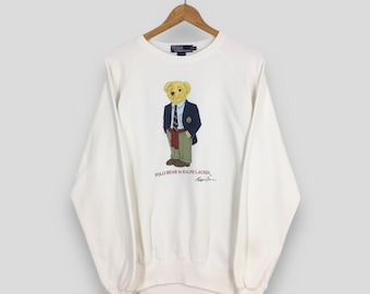 Vintage 90s Polo Bear Ralph Lauren Sweatshirt Medium Preppy Girl