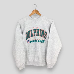Vintage Miami Dolphins NFL Gray  Sweatshirt Small Miami Dolphins National Football League Crewneck Miami Dolphins Pro Line Sweater Size S