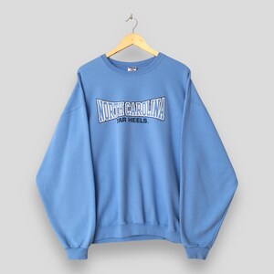 Vintage 90s North Carolina Tar Heels NCAA Sweatshirt XLarge UNC Chapel Hill North Carolina Football Printed Jumper North Carolina Sweater XL image 1