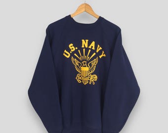 トップス Vintage navy embroidered sweatshirt Vintage United States Navy Blue Sweatshirt Xlarge Usn Navy