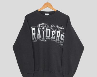 Vintage Los Angeles Raiders NFL Black Sweatshirt Large LA Raiders Printed Crewneck Oakland Raiders Football Jumper Raiders Sweater Size L
