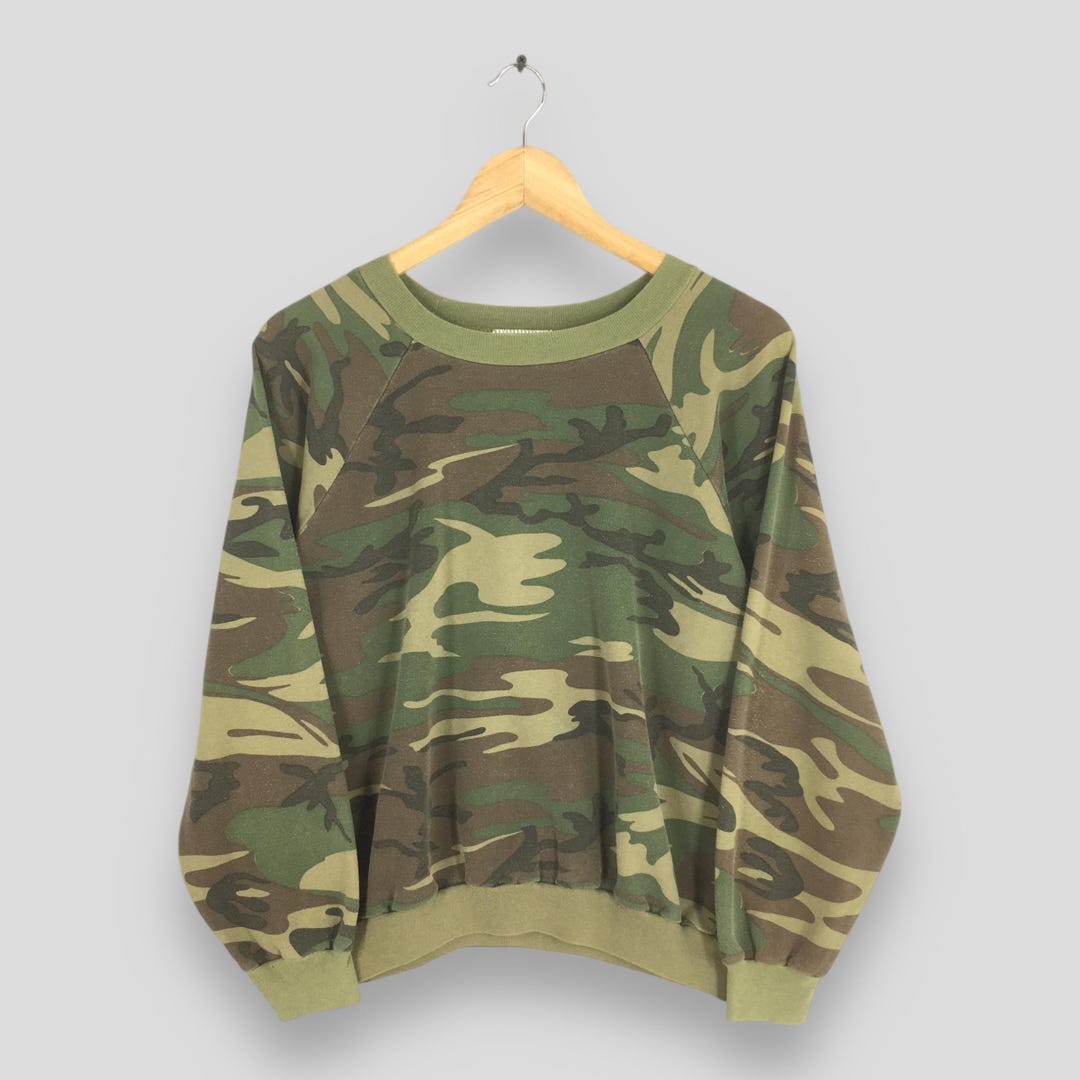Vintage 90s Sports Afield Camouflage Sweatshirt Large Woodland