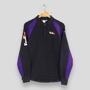Vintage FedEx Corporation Black Sweatshirt Small FedEx Half Zipper FedEx Express Sweater Pullover Federal Express Delivery Courier Jumper S
