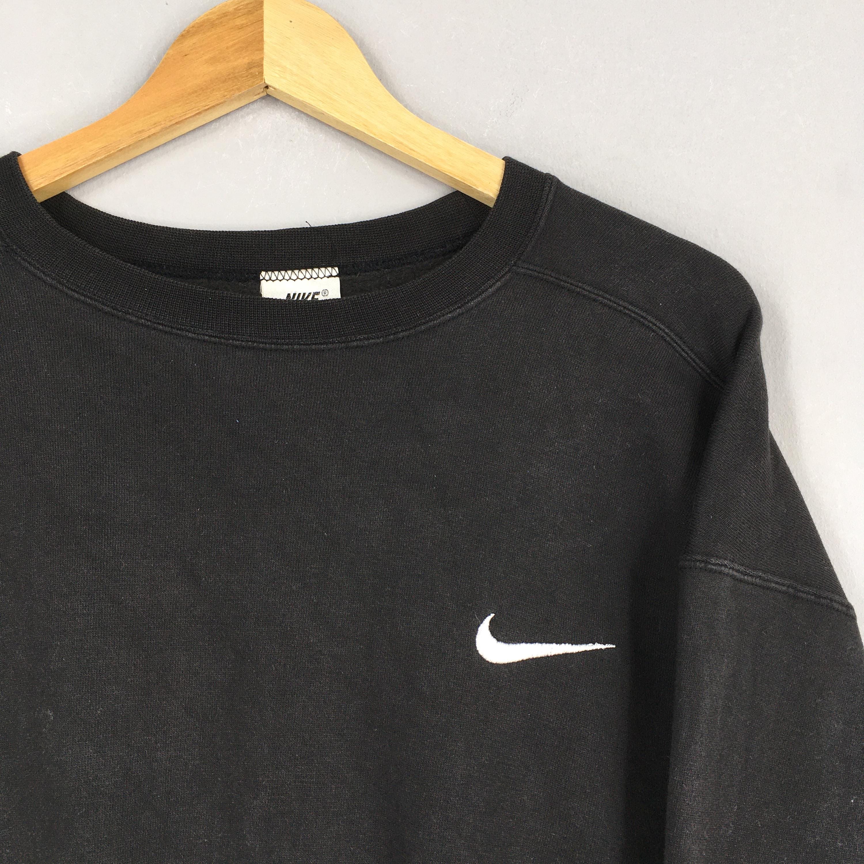 Vintage 90s Nike Swoosh Black Sweatshirt Medium Nike Mini Swoosh Vintage 90s Nike Swoosh Black Sweatshirt Medium Nike Mini Swoosh