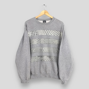 Vintage 90s M.C. Escher Sky and Water I (1938) Artwork Sweatshirt Medium Pop Art MC Escher Painting Bird And Fish Pop Art Pullover Size M