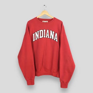 Vintage Indiana University Sweatshirt 2XLarge Indiana Hoosiers Sweater Indiana Printed Spell Out Jumper Indiana Football Ncaa Pullover XXL