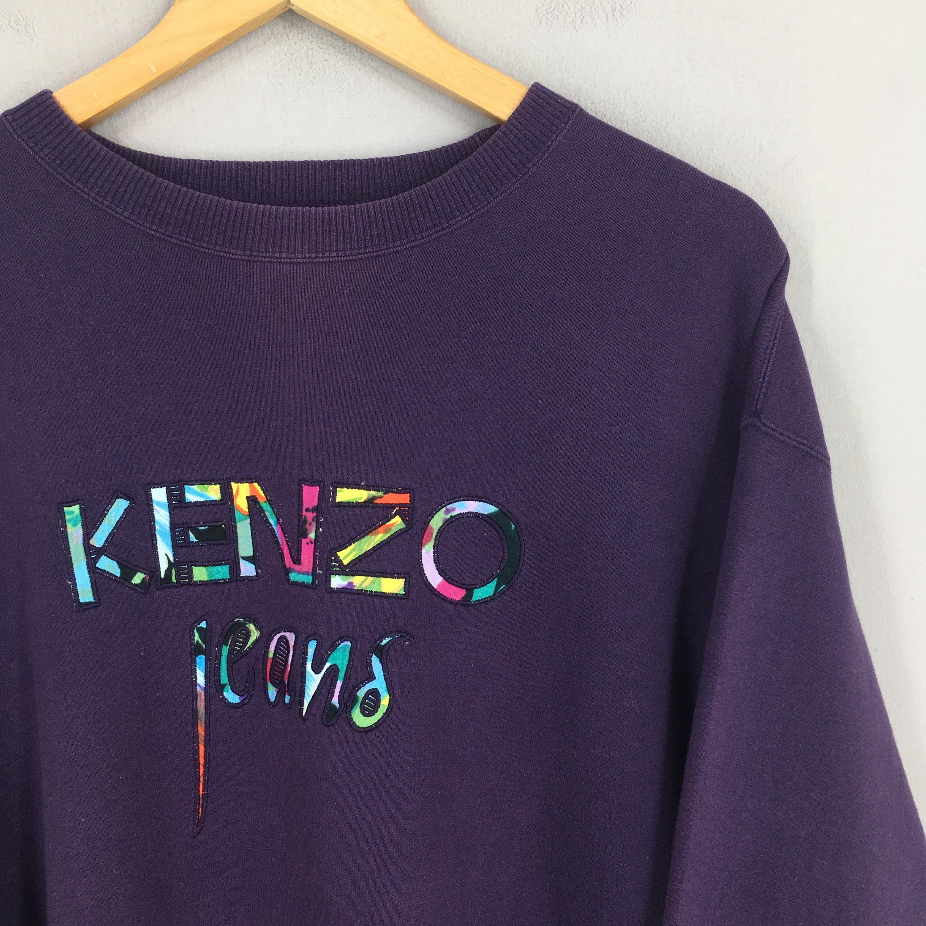 Vintage Kenzo Jeans Purple Sweatshirt Large Kenzo Jeans