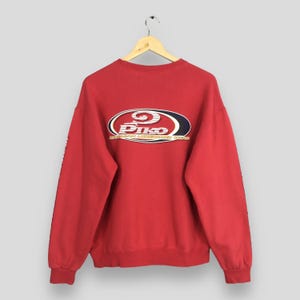 Vintage Piko Surf Red Sweatshirt Large Piko Surfing Ocean Wave Sweater Pipeline Piko Surfer Beach Pullover Piko Surfboard Crewneck Size L