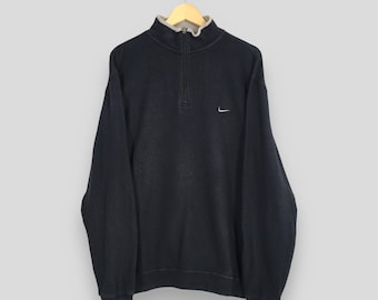 Vintage Y2K Nike Swoosh schwarz Sweatshirt 3XLarge Nike Dri-Fit Pullover Nike Sportswear Halber Reißverschluss Pullover Nike Oversized Pullover Größe XXXL