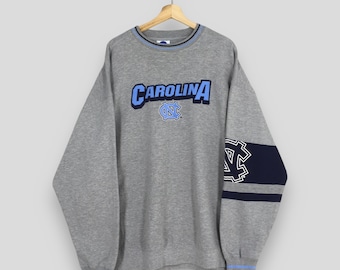 Moletom vintage North Carolina Tar Heels tamanho 3XL, com bordado da UNC Chapel Hill, Carolina do Norte, gola redonda, moletom de futebol americano da Carolina do Norte tamanho 3XL.