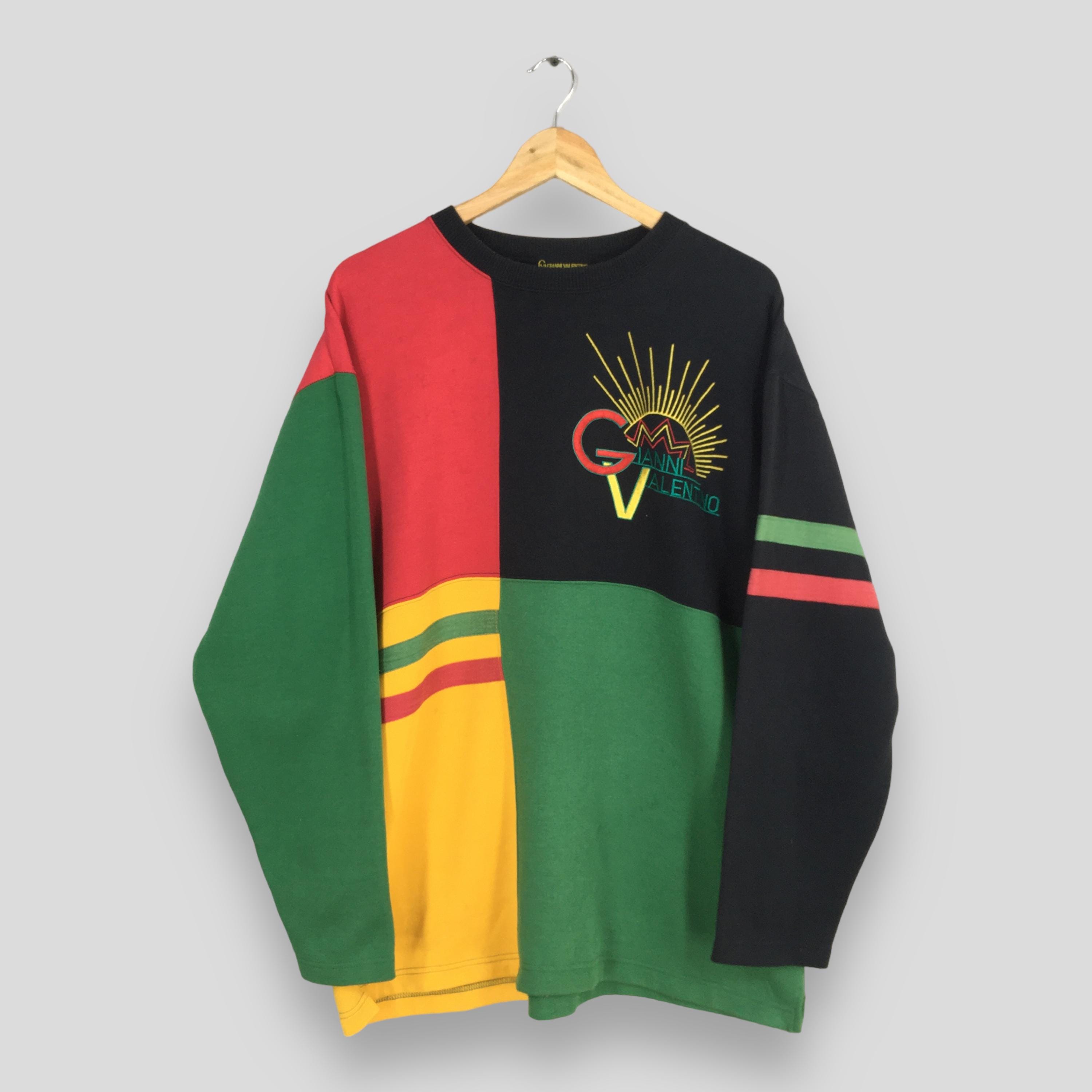Vintage Gianni Valentino Spell Out Multicolor Sweatshirt Xlarge