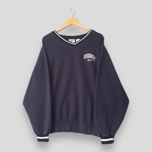 Vintage jaren 90 Reebok Engeland blauw sweatshirt grote Reebok Sports ronde hals Reebok Classics logo trui oversized activewear trui trui L