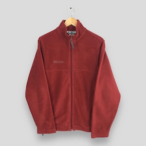 Vintage Columbia Sportswear Red Fleece Sweater Small Columbia Fleece Polartec Zipper Sweatshirt Columbia Deep Pile Jacket Men&#39;s Size S