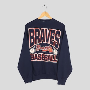 Vintage Atlanta Braves MLB Sweatshirt Large Atlanta Braves Baseball Printed Crewneck Braves Major League Baseball Jumper Braves Sweater L