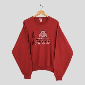 Vintage Ohio State Buckeyes NCAA Sweatshirt Large Ohio State Buckeyes Football Embroidered Jumper OSU Ohio State University Sweater Size L