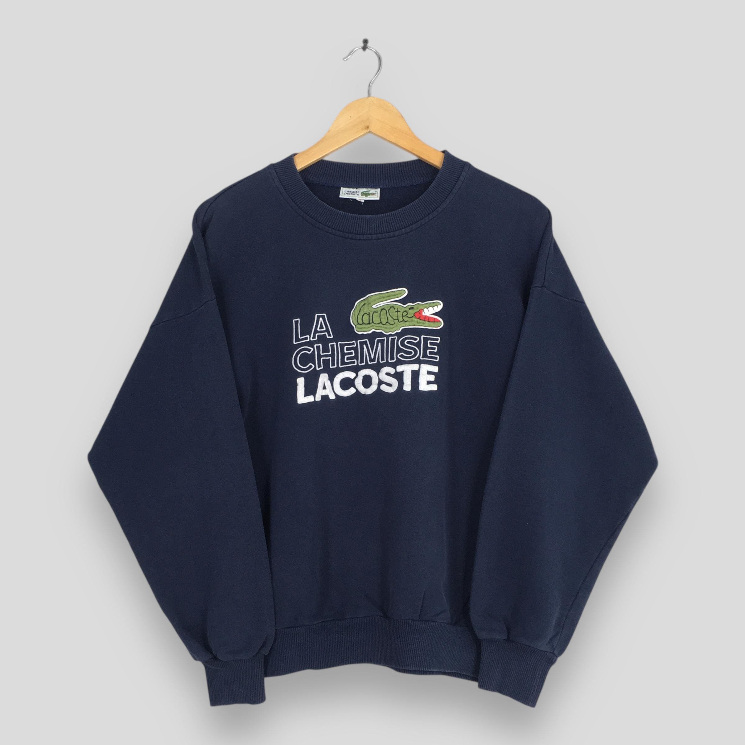 Vintage 90s La Chemise Lacoste Blue Sweatshirts Large Lacoste