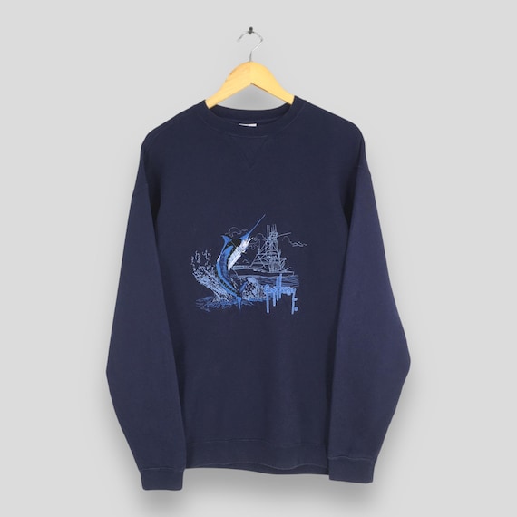 Vintage Guy Harvey Fishing Blue Sweatshirt Medium Guy Harvey