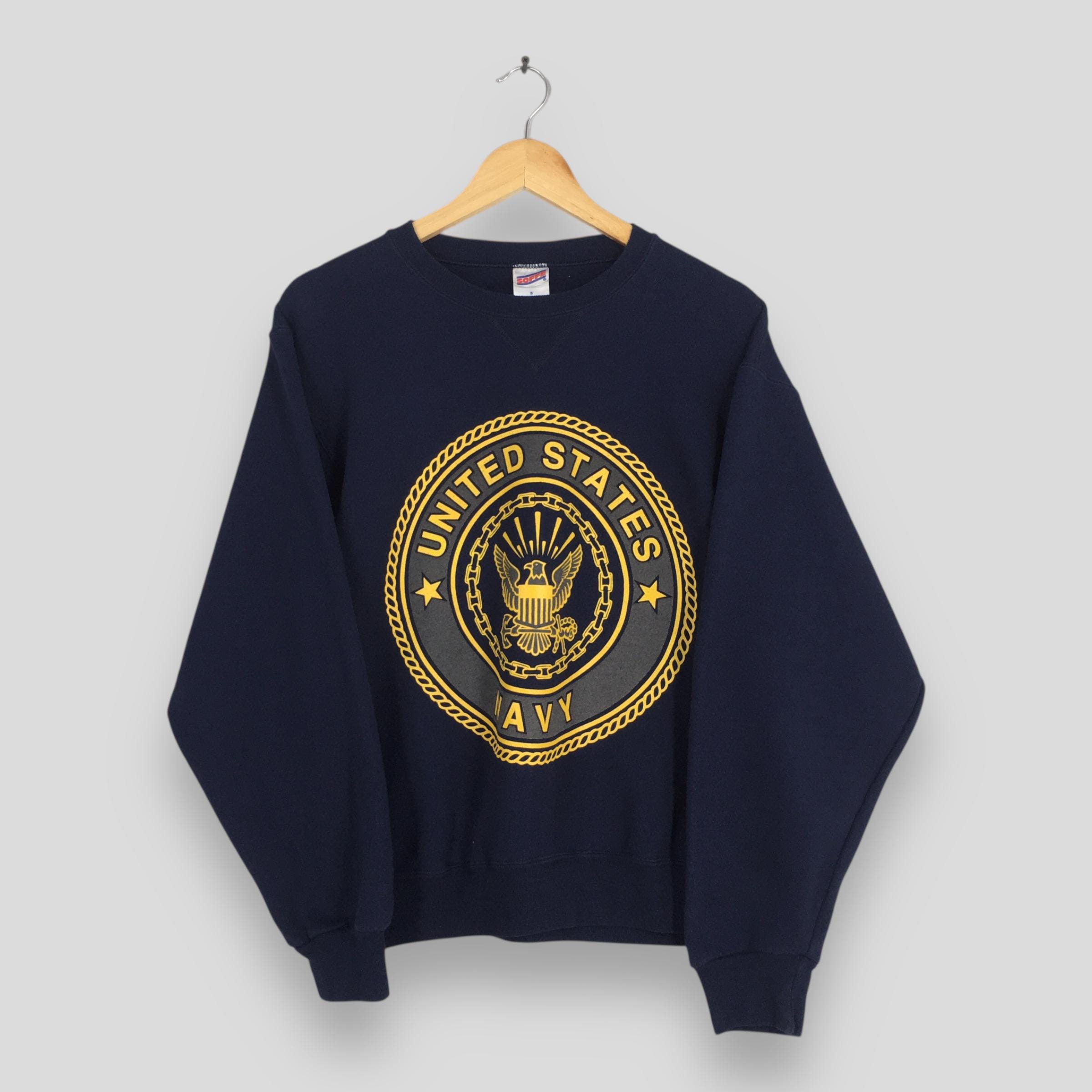 Vintage United States Navy Blue Sweatshirt Small Navy Usn Logo