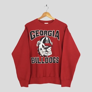 Vintage 90s Georgia Bulldogs NCAA Red Sweatshirt Large University Of Georgia Jumper Georgia Bulldogs Football Crewneck Georgia Sweater L