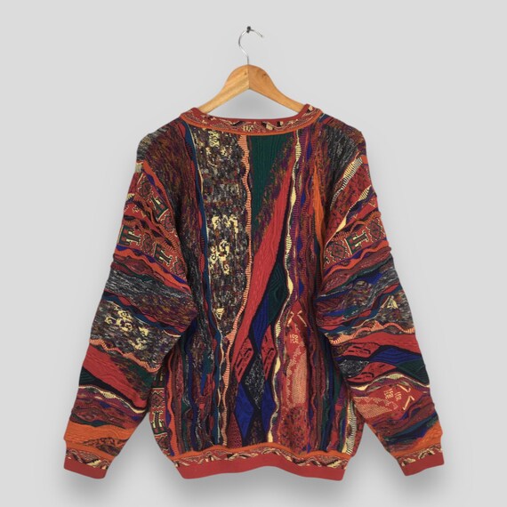Vintage 90s Modigliani Uomo Cosby 3D Knit Sweatshirt Medium Modigliani Italy Multicolor Textured Crewneck Colorful Biggie Pullover Size M