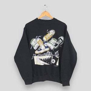 Vintage 90s Converse All Star Sweatshirt Medium All Star Sneakers Streetwear Jumper 1994 Converse Chuck Taylor Usa Old School Sweater Size M
