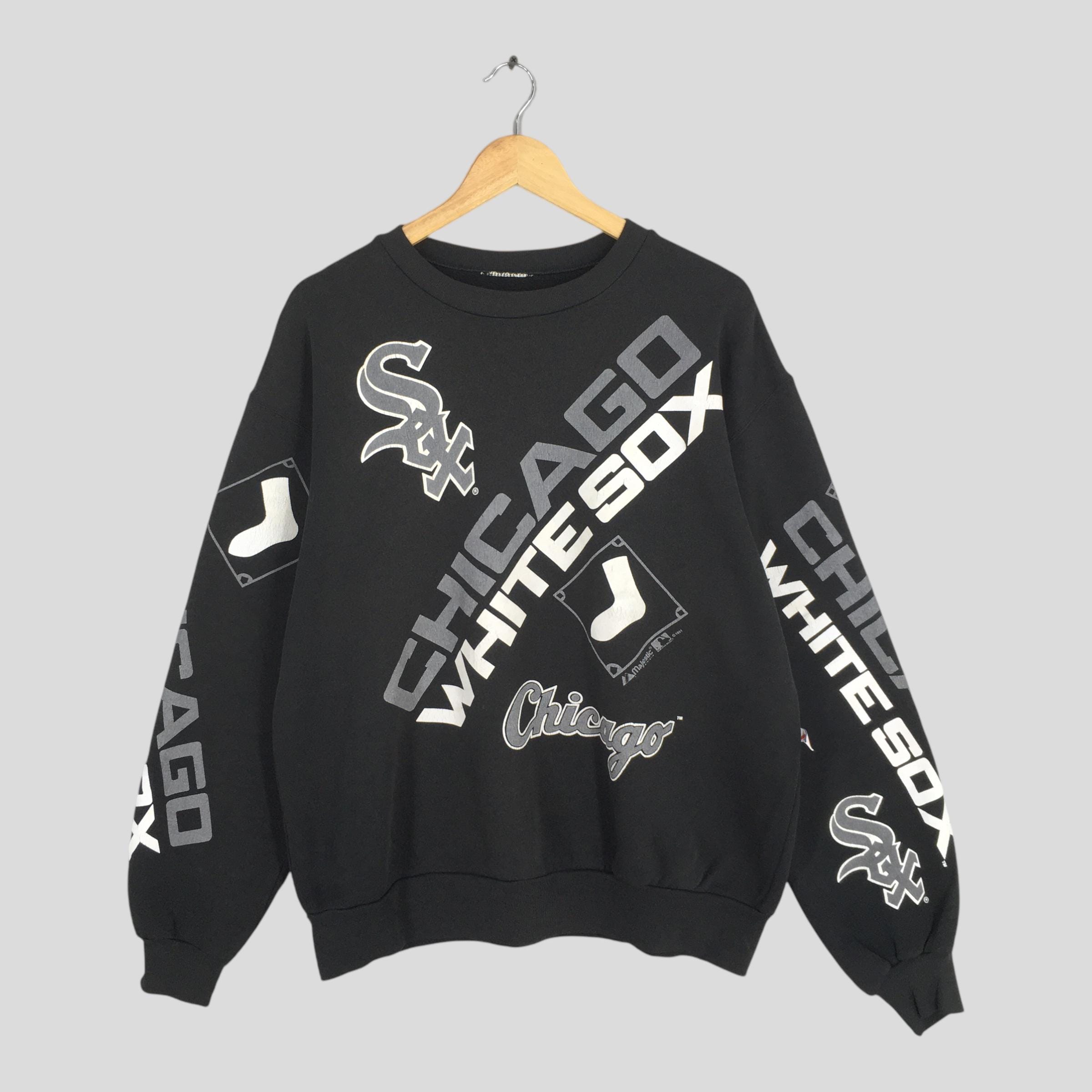 Vintage 90s Chicago White Sox MLB Black Sweatshirt Xlarge White