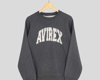 Sudadera Avirex Usa vintage de los 90 con bordado, talla grande, logo Avirex Usa con letras, cuello redondo, Estados Unidos, Ejército de EE. UU., Fuerza Aérea, Usafa, jersey, talla L