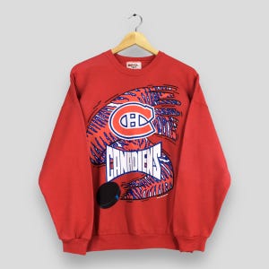 Vintage 90s Montreal Canadiens NHL Sweatshirt Medium Montreal Canadiens Printed Crewneck National Hockey League Team CCM Sweater Size M