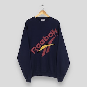 Vintage 90&#39;s Reebok Classic Blue Sweatshirt 2XLarge Reebok Sportswear Crewneck Reebok Big Logo Printed Jumper Reebok Activewear Pullover 2XL