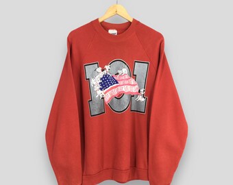 Vintage 101 Dalmatians Dog Cartoon Sweatshirt XLarge 101 Dalmatians American Movies Disney Crewneck Dalmatians Dog Printed Sweater Size XL
