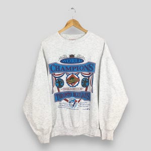 Vintage 90s Toronto Blue Jays MLB Sweatshirt Large Toronto Blue Jays World Champions Jumper Toronto Blue Jays Baseball Team Sweater Size L