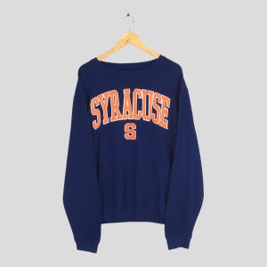 Vintage Syrause Orange NCAA Blue Sweatshirt XLarge Syracuse Orange Basketball Printed Crewneck Syracuse University Apparel Sweater Size XL