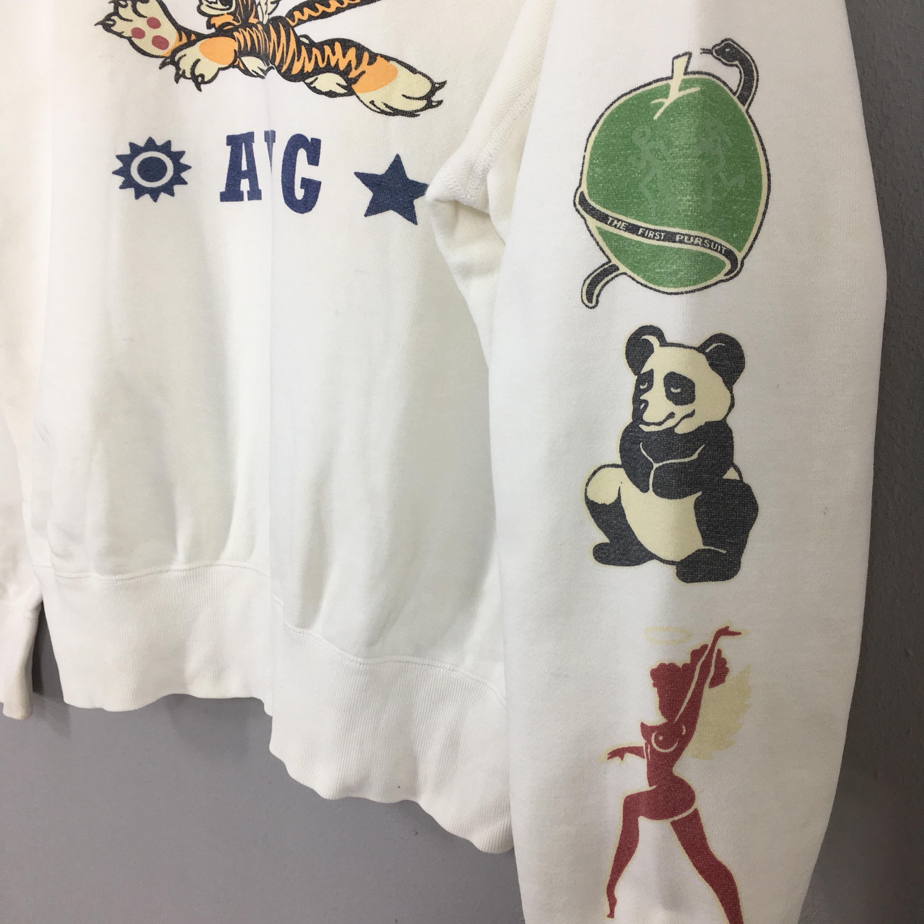 Vintage Buzz Rickson Flying Tigers AVG White Sweatshirt Large Buzz